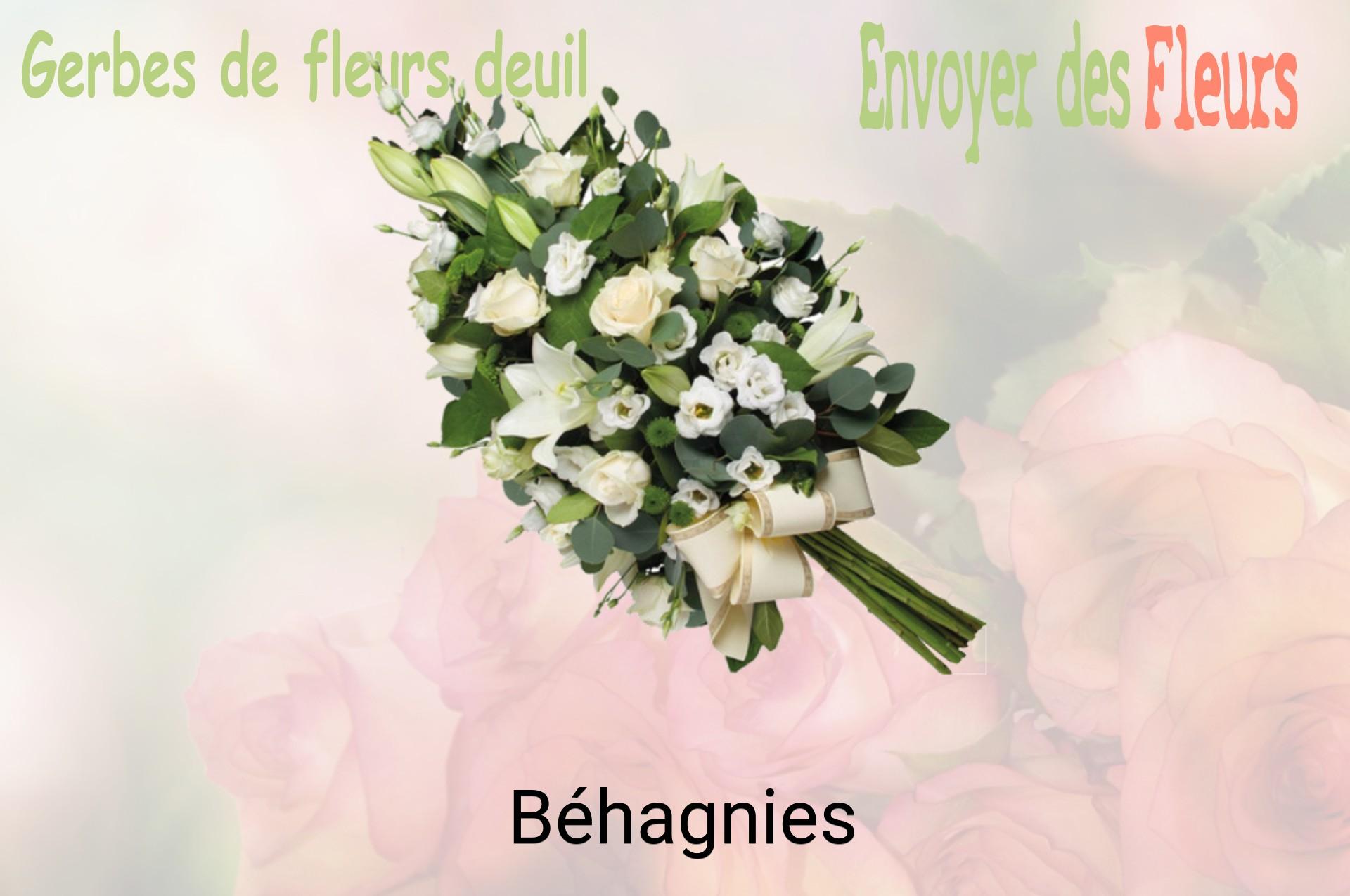 Gerbe de fleurs de deuil livrée à Béhagnies